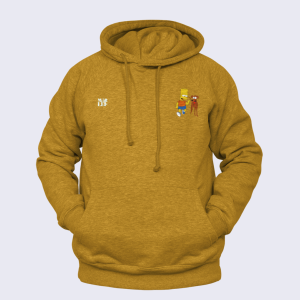 Hoodie Capota Bolsillo Amarillo Bart