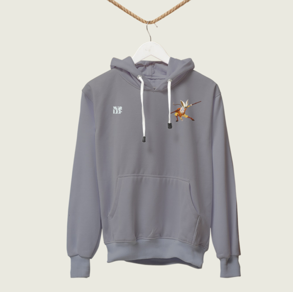 Hoodie Capota Bolsillo Gris Claro Aaang2